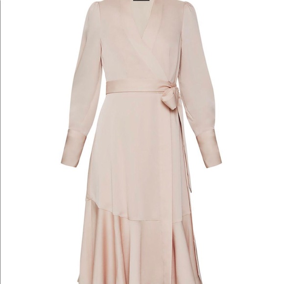 COPY - BCBG MAXAZRIA Satin-Back Crêpe Wrap Dress - Picture 5 of 9